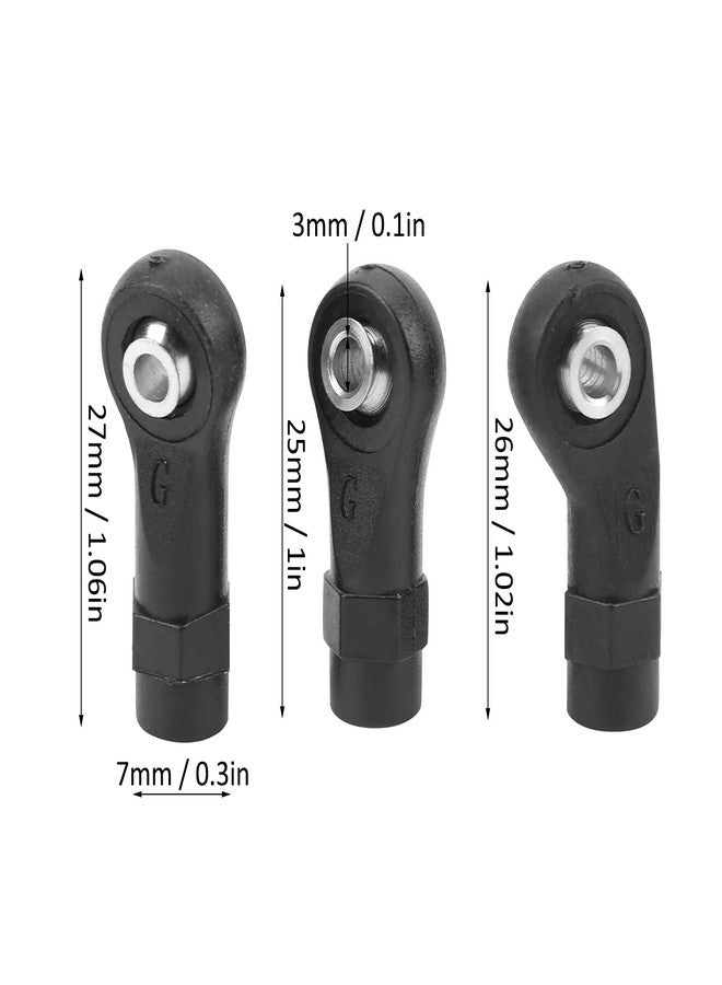 Kodrily M4 RC Link Rod Ends, 30Pcs RC Tie Rod End, Plastic Linkage Rod End Balls Joint Head Set Replacement for 1/10 RC Car, Ball Hole 3mm, Diameter 7mm, Length 25mm 26mm 27mm - Image 2